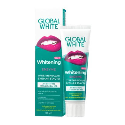 GLOBAL WHITE Enzyme - зубная паста отбеливающая (100г), Global White, Россия