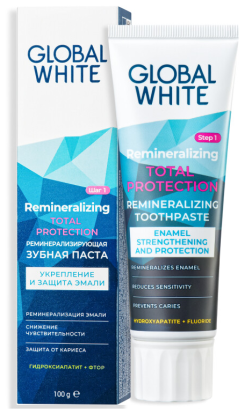 GLOBAL WHITE TOTAL Protection - зубная паста реминерализирующая (100г), Global White, Россия